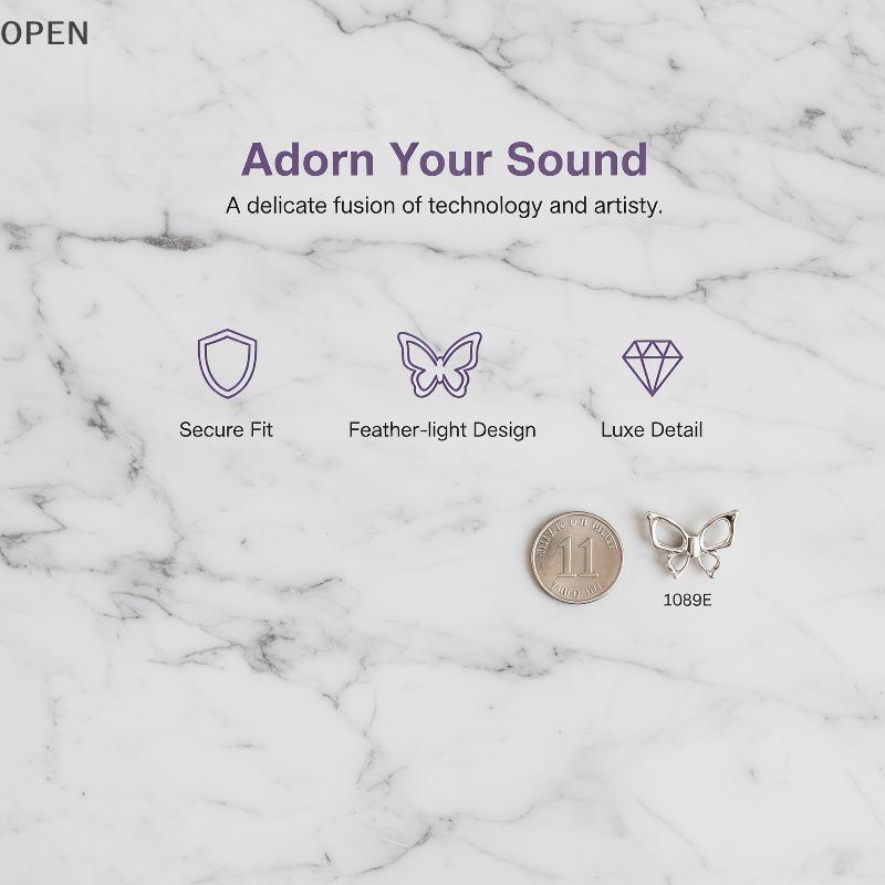op Oco Borboleta Sem Fio Fones De Ouvido Clipe Anti-Perdido 1/2 Pçs Bonito Decorativo Fone Acessório Para Exercício Ao A