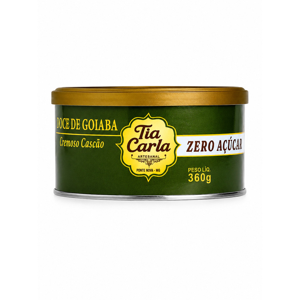 DOCE DE GOIABA CREMOSA 360G CASEIRA TIA CLARA GOIABA CASCÃO ZERO AÇUCAR