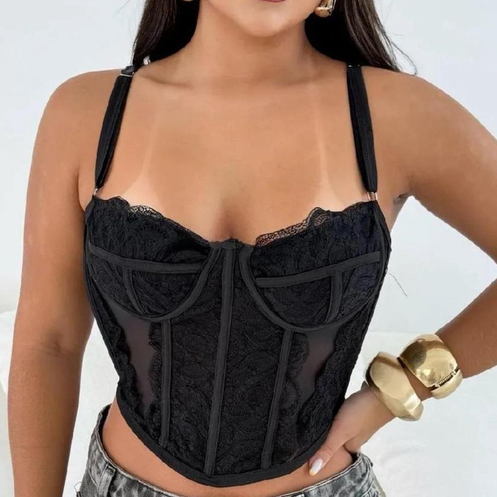 CORSELET CINDERELA Elegância e Conforto para Ocasiões Especiais Tamanho 38-42 Material Renda e Tule Sem Bojo corselete