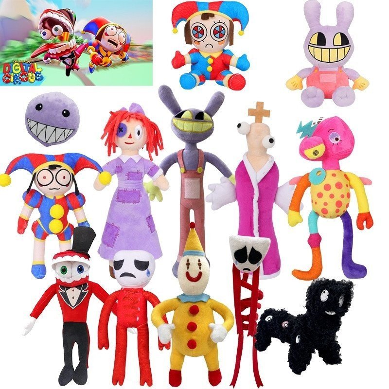 Entrega Rápida: Pelúcia de 42cm do Incrível Circo Digital, Ragatha, Jax, Pomni, Palhaço de Pelúcia, Bonecos de Pelúcia F