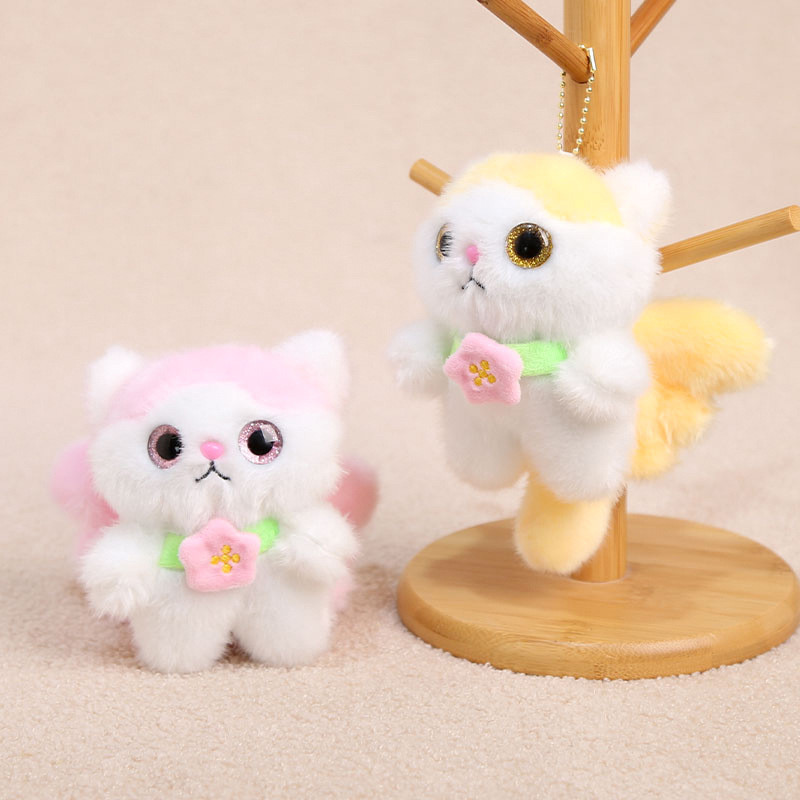 Chaveiro de Pelúcia Gato Anjo Fofo |     Charme de Bolsa Gato Fada das Flores GDMW