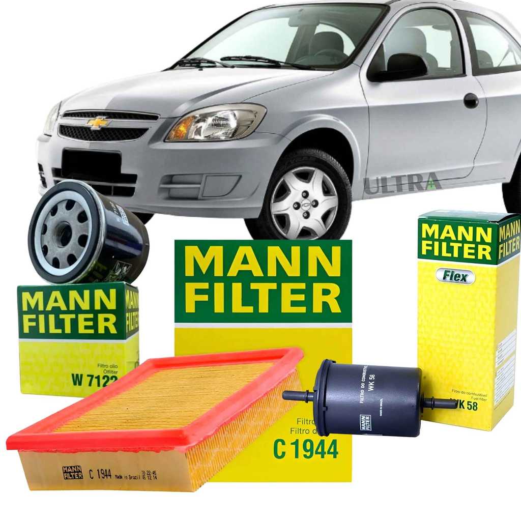 Kit 3 Filtros Celta Prisma 1.0 / 1.4 8V Mann GM Chevrolet