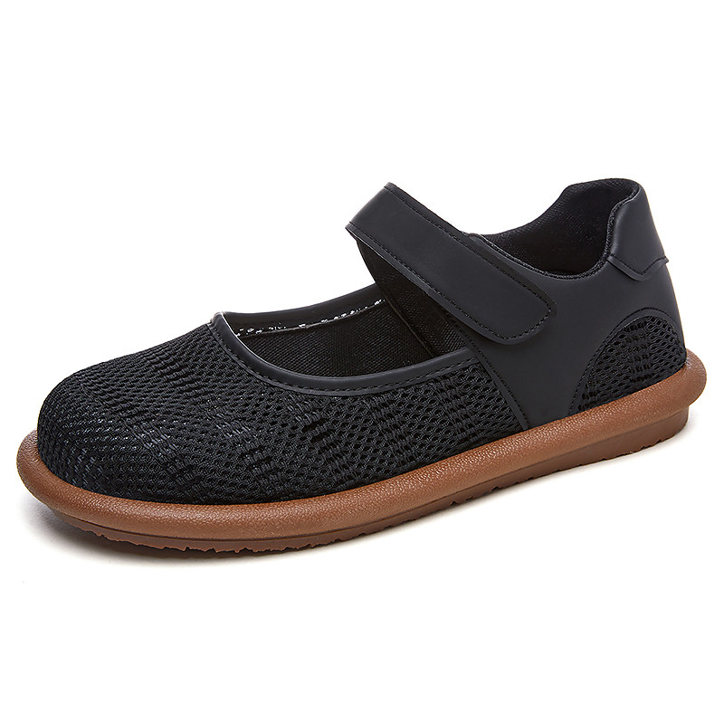 Sapatos femininos sapatos respiráveis de meia-idade idosos mãe sapatos únicos velho pequim confortável avó sapatos casua