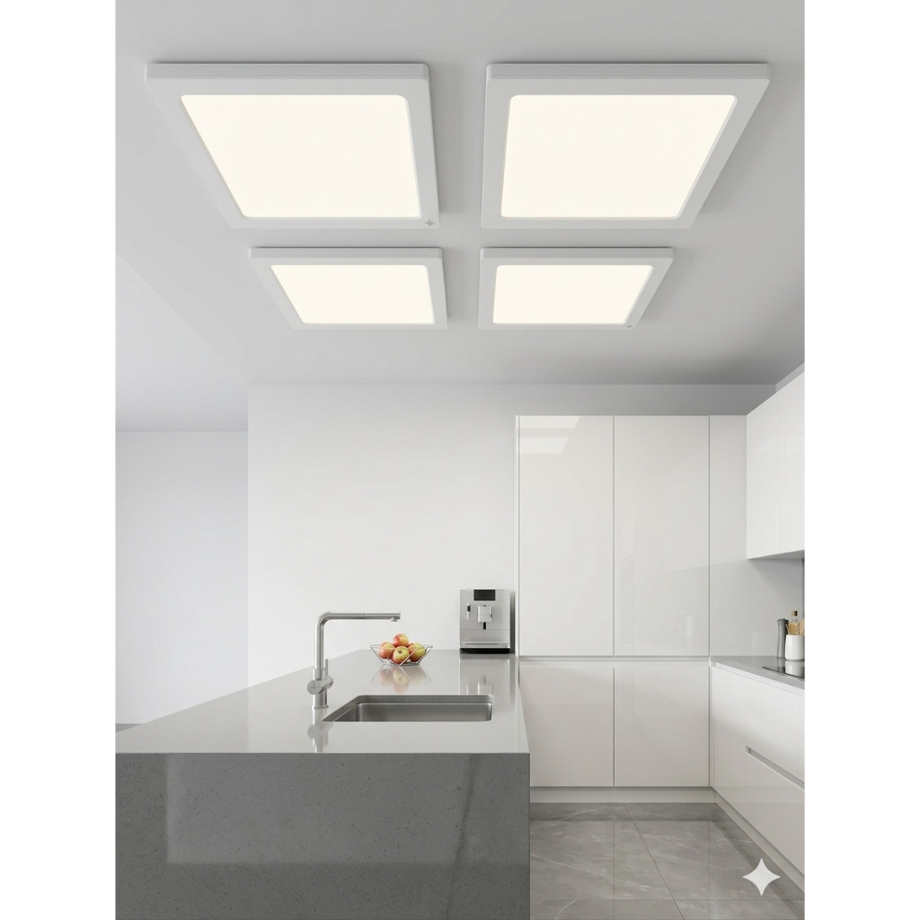painel luminária plafon 18w/25w embutir led quadrado branco frio 6500k
