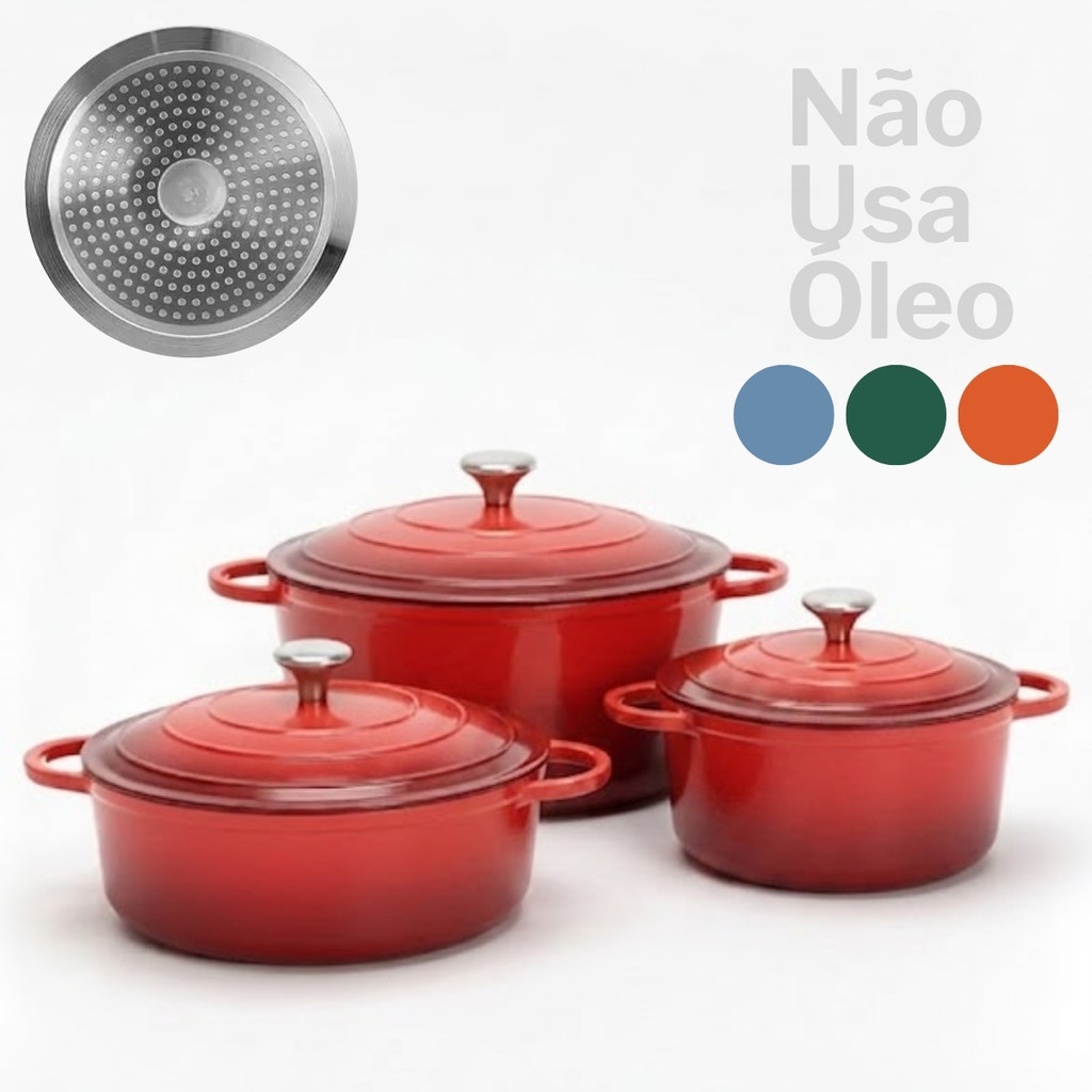 Imagem Jogo Panelas Le Chef Fundo Indução Revestimento Cerâmico Premium