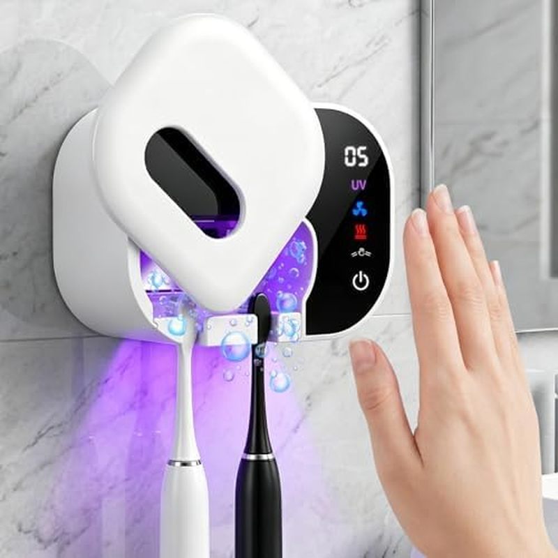 Suporte Para Escova De Dentes Banheiro Com Display LED Art & amp ; Limpador De Sensor Infravermelho Dryin De Ar Quente M