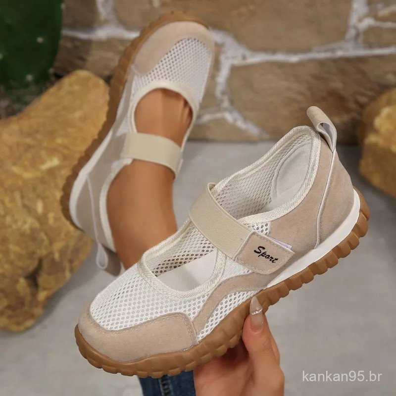 Novos Tênis Femininos Casuais Confortáveis, Mocassins Respiráveis em Malha, Sapatos de Designer, Tênis Femininos Versáte