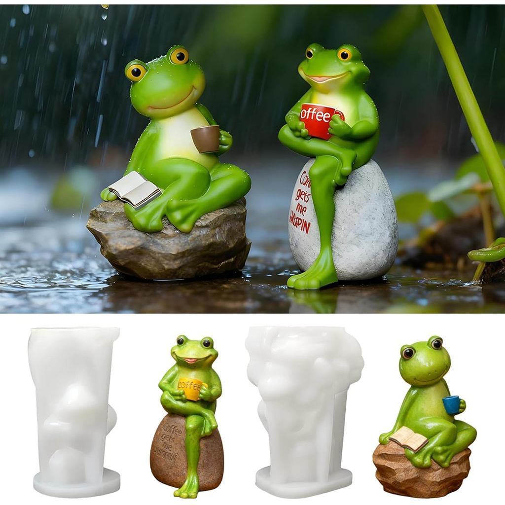 Criativo 3D Sapo Molde de Silicone Escultura Forma Fondant Decoração de Bolo DIY Artesanato de Gesso