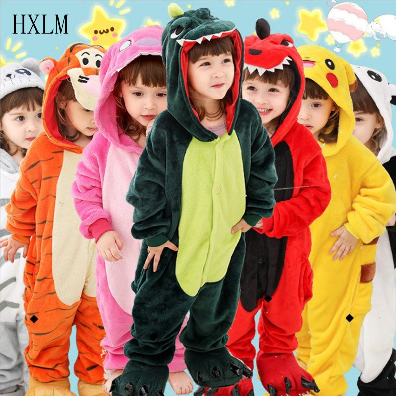 Macacão de Pijama de Inverno para Crianças - Panda, Unicórnio, Crocodilo, Tigre, Dinossauro YO953