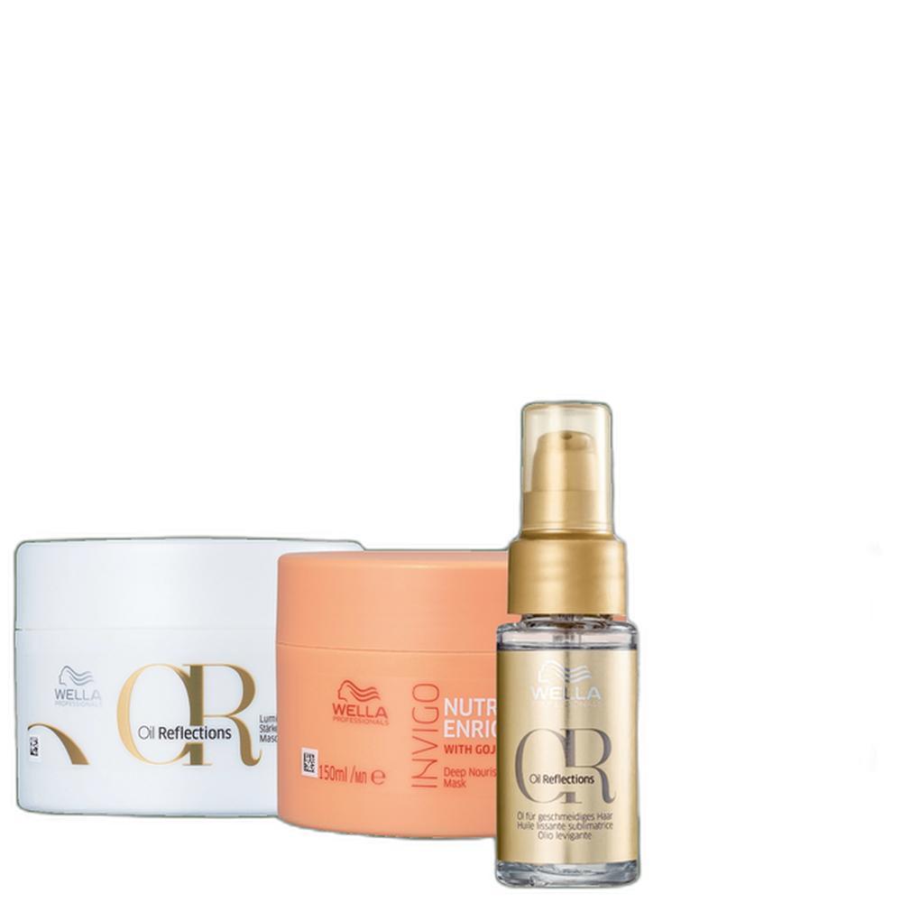 Kit Wella Professionals Cronograma Capilar + Oil Reflections (4 Produtos)