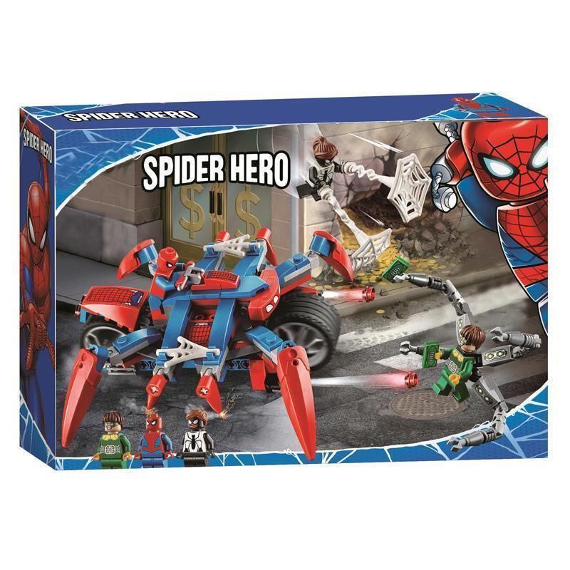Compatível com Lego Super Spider Heroes vs Dr. Blocos de construção de polvo para meninos, brinquedos educativos de mont