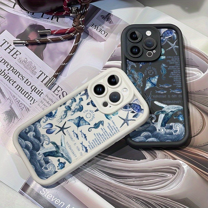 Capinha Capa Anti-impacto Samsung S25 A55 S20 S23 FE S24 A07 A17 A26 A55 A15 A05S baleia e fundo do mar Fosco