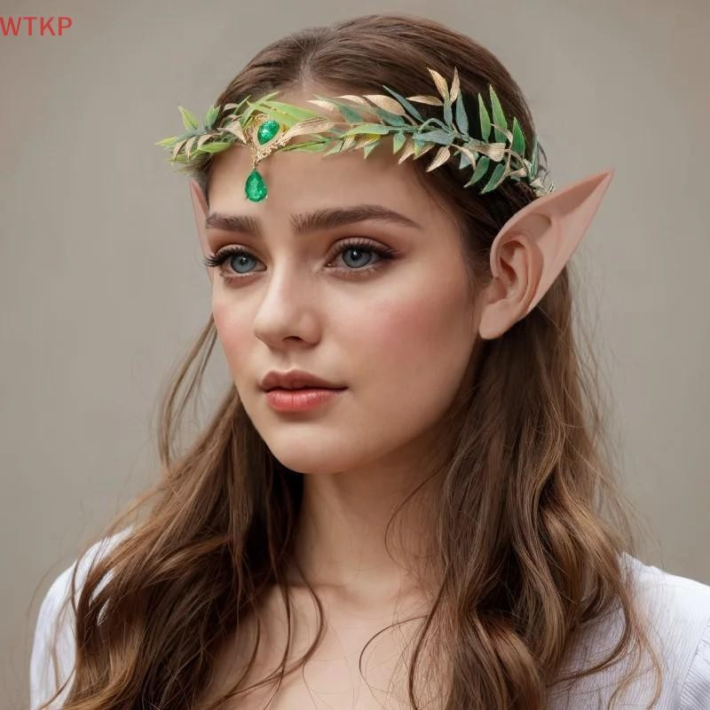 Coroa de Casamento Artesanal com Imitação de Folhas de Fada e Strass, Estilo Princesa, para Homens e Mulheres XH8P