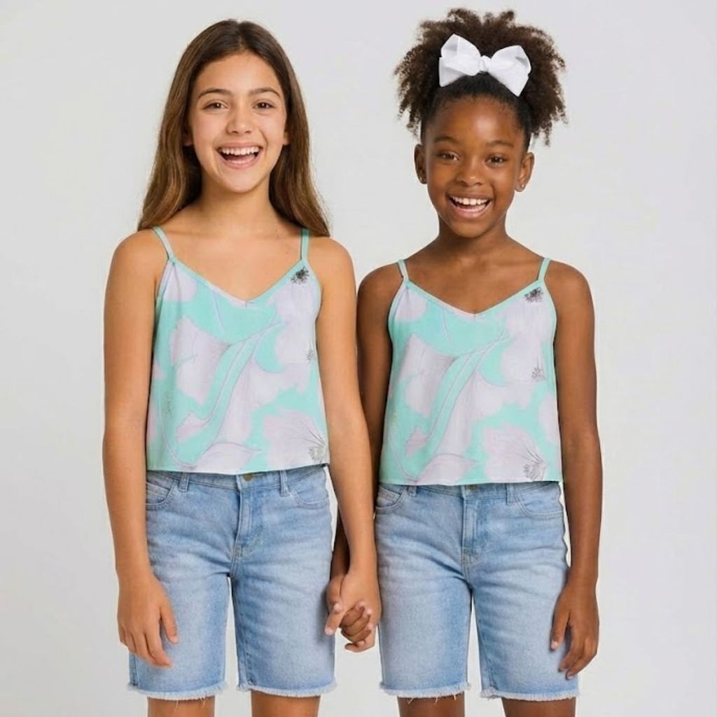 Blusinha Infantil Feminina em Viscose Leve com Alcinha Regulável e Caimento Soltinho