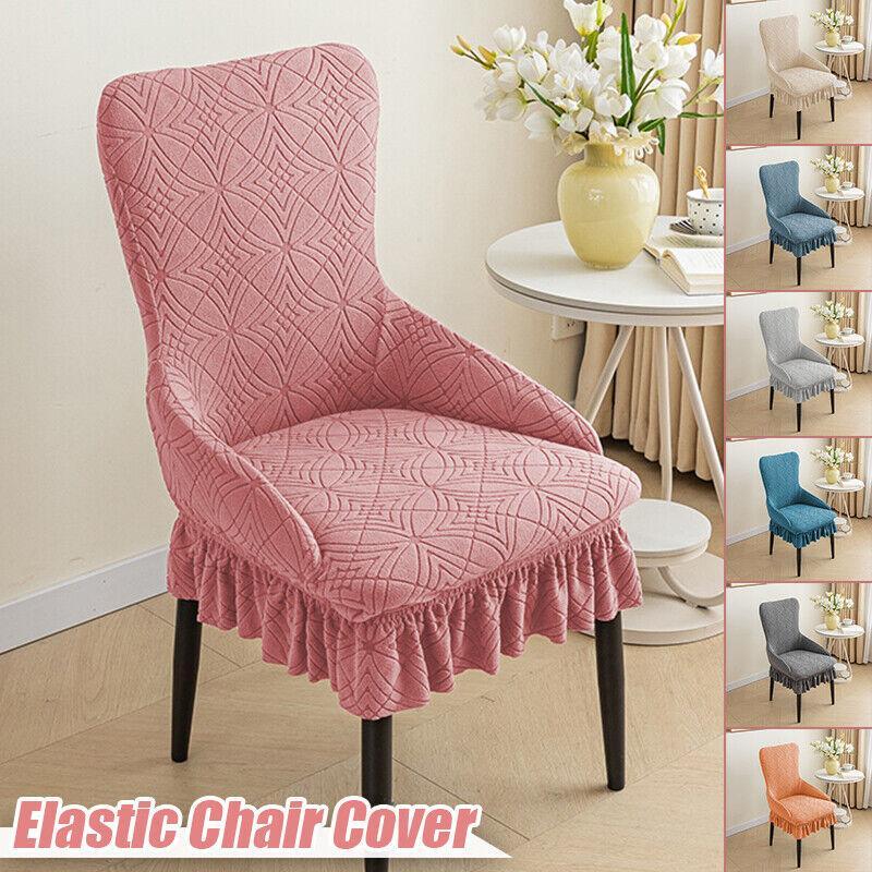 Jacquard Velvet Alien Apoio De Braço Elástico Para Cadeira De Jantar Capa De Encosto Com Saia
