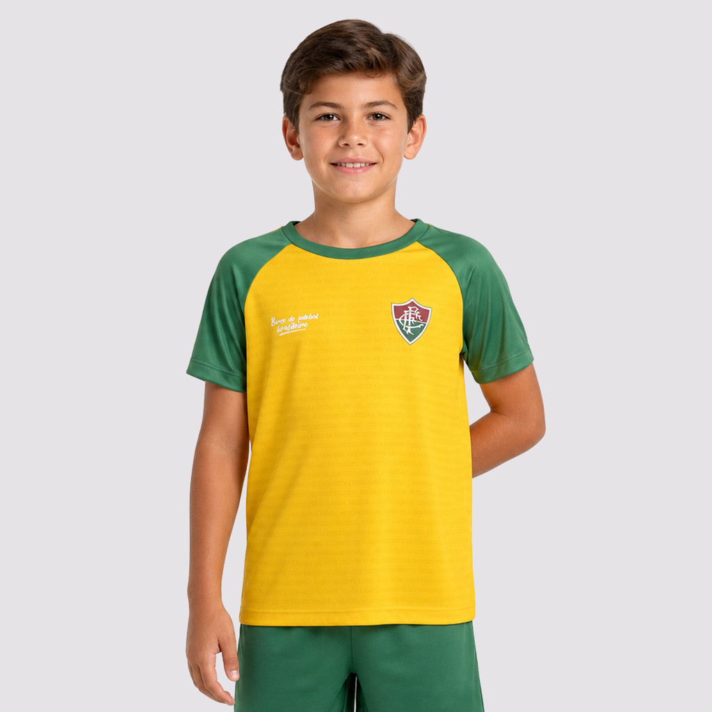 Camisa Fluminense Reluz Juvenil Amarela