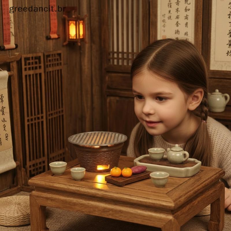 MA Fogão Chinês Antigo Em Miniatura Para Casa De Bonecas 112 Kit De Modelo Feito À Mão Decoração De Cena De Cozinha