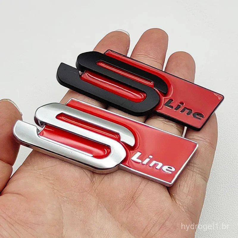 Adesivo de Carro com Emblema Estilo Logo S em Metal 3D para Audi Sline A1 A3 A4 A5 A7 Q2 Q5 Q7 TT SQ5 SQ7 B6 B7 Ac 2387