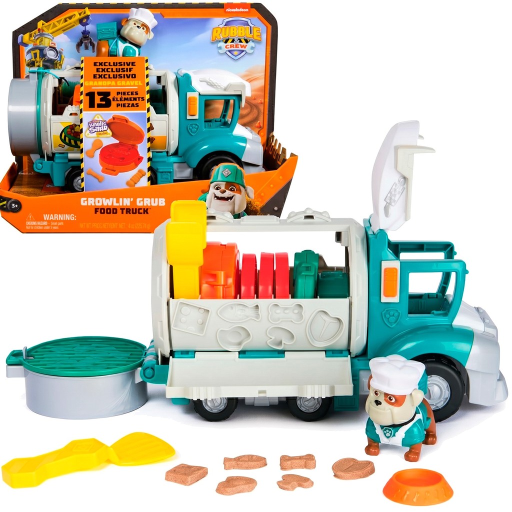 Food Truck Do Vovô Gravel Patrulha Canina Rubble E Crew Kinetic Sand Build-it Com Moldes - Sunny