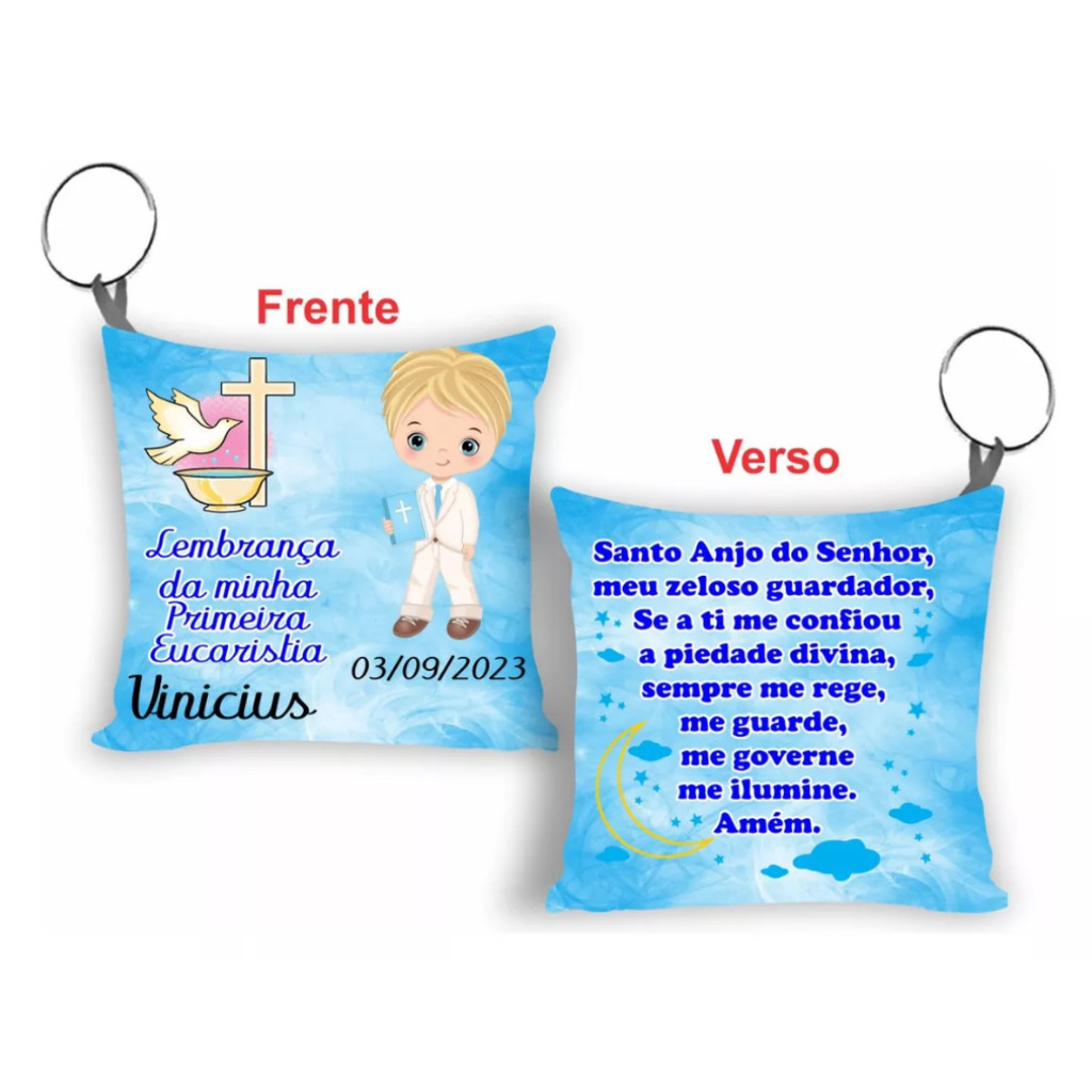 Kit Chaveirinhos Almochaveiros Minha Eucaristia 1a Comunhão para Meninos e Mninas Personalizados Lembrancinhas