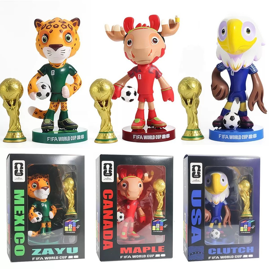 2026 Meijiamo Copa do Mundo Mascote Mercadoria Hercules Cup Figura Enfeites de Futebol Lembranças