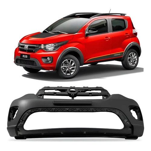 Parachoque Dianteiro Fiat Mobi Trek Like 2016 2017 2018 2019 Preto P/ Pintura