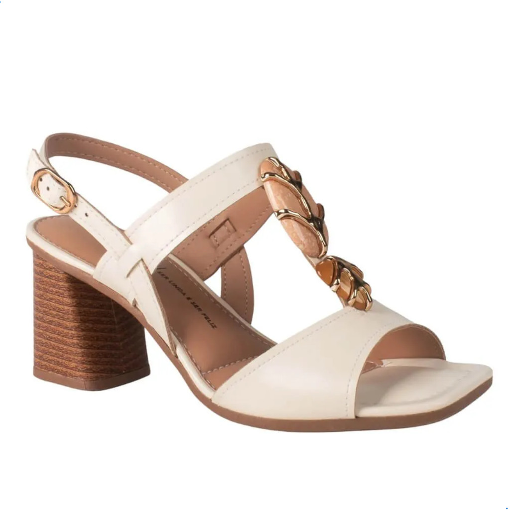 Sandália Feminina Dakota Fivela Salto Bloco Sofisticado