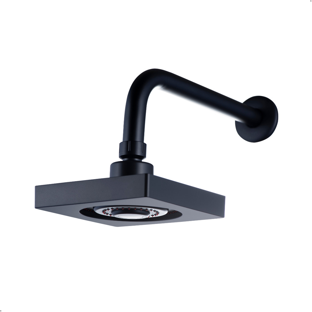 Ducha Chuveiro Auto-Limpante Quadrada Preto para Aquecimento a Gás ou Solar