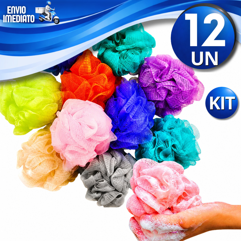 Conjunto Esponja Bucha de Banho Premium Macia e Durável Cores Sortidas Qualidade Utilidades