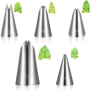 5 peças de bicos de confeitar em formato de folha, bicos de confeitar em formato de folha para cupcakes, bicos de confei