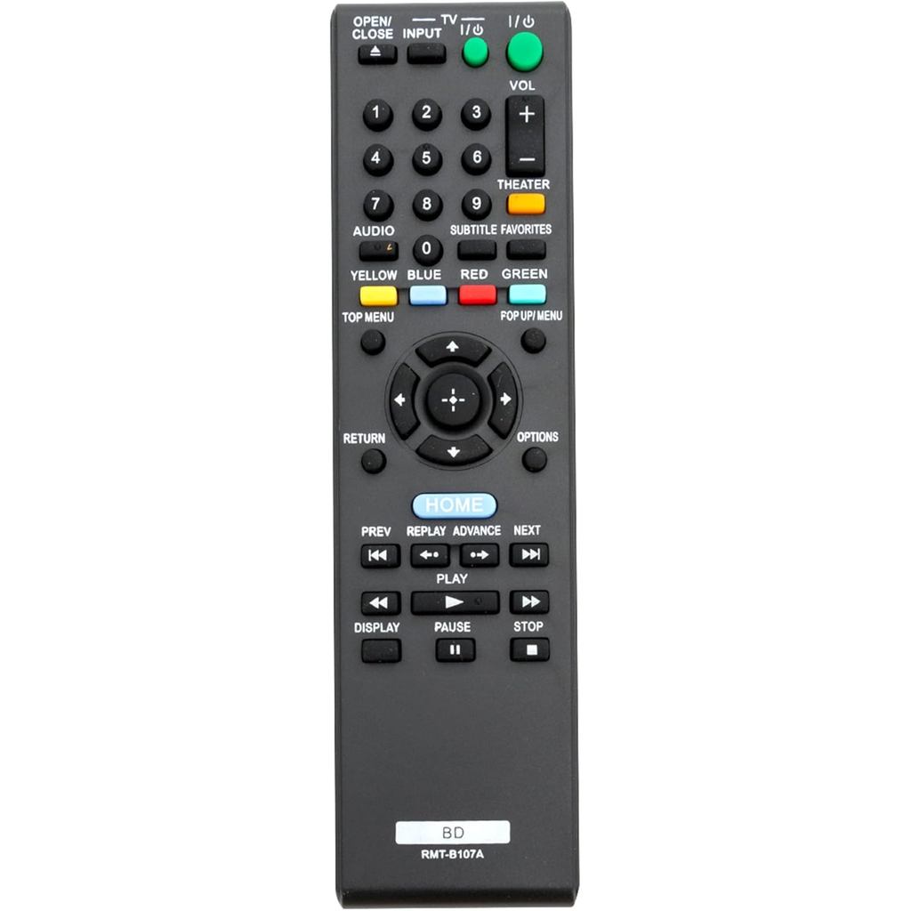 Controle remoto de substituição RMT-B107A compatível com o reprodutor de Blu-Ray Disc DVD da Sony BDP-BX37 BX57 BDP-S270