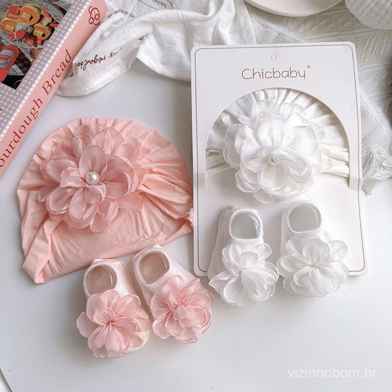 Chapéu de bebê para primavera e outono, gorro floral para recém-nascidos, estilo primavera e outono, gorro de proteção p