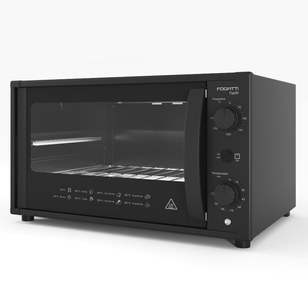Forno Fogatti Elétrico Bancada Top 50 Black 50L