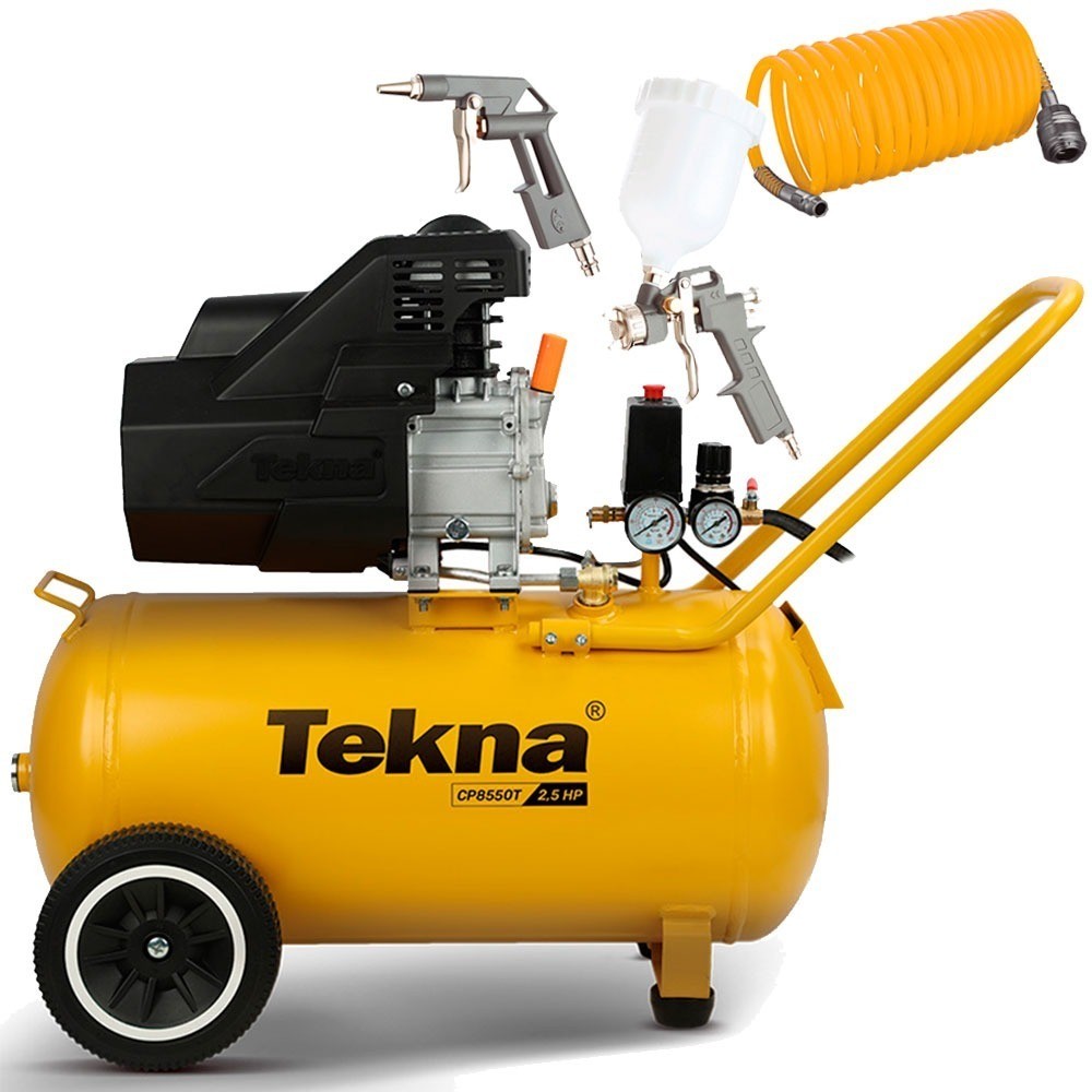 Compressor de ar 8,0 pés 50L 2,5 hp 116 lbs com kit de acessórios - CP8550T-1CK3 - Tekna