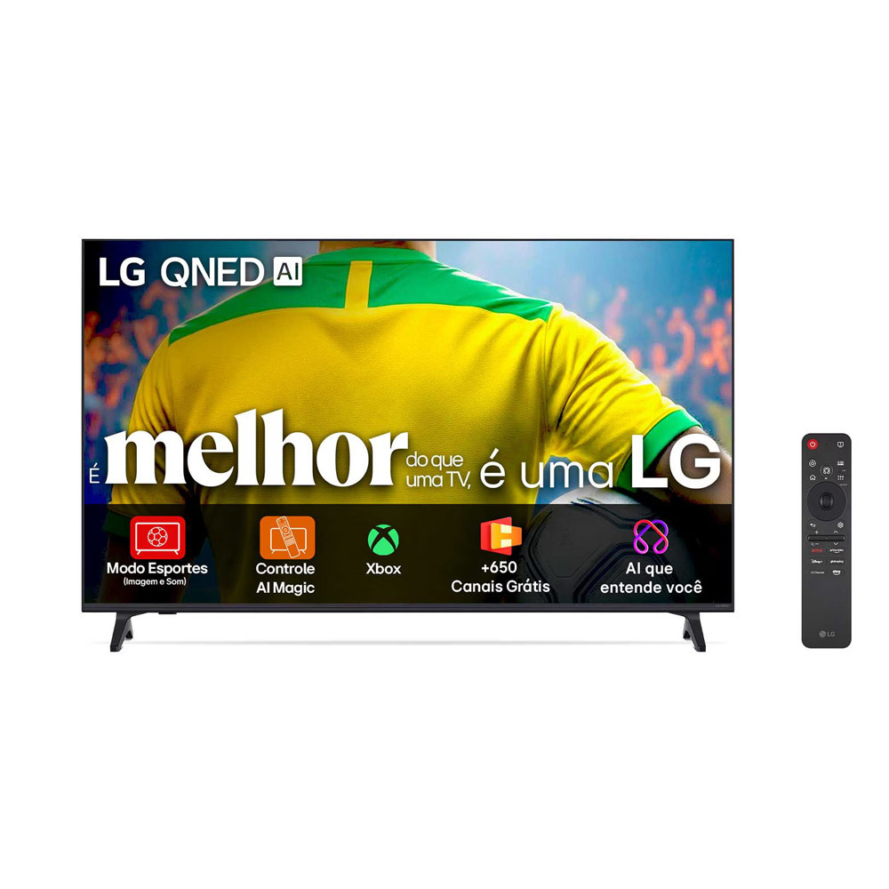 Smart TV 4K 75 LG QNED73 Processador AI a7 Ger8 4K Super Upscaling