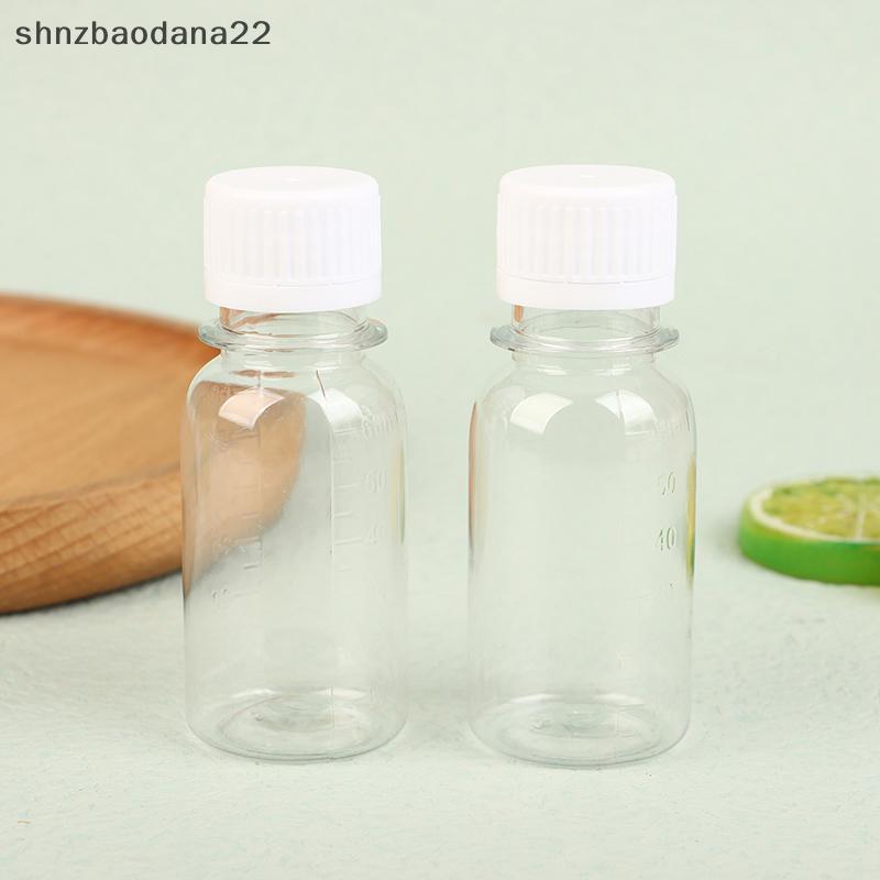 [Shnzd] 5 Unidades De 60ML Pequenas Garrafas De Plástico Tiro De Gengibre Com Tampas Mini Suco Recipiente De Garrafa Líq