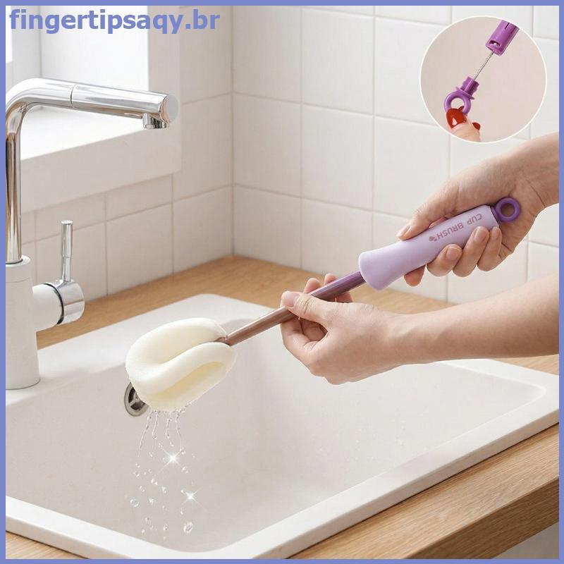 FINGE 2 Em 1 Escova De Copo Espremedor Cabo Longo Cerdas De Silicone Conveniente Limpador De Cozinha Doméstico Para Limp