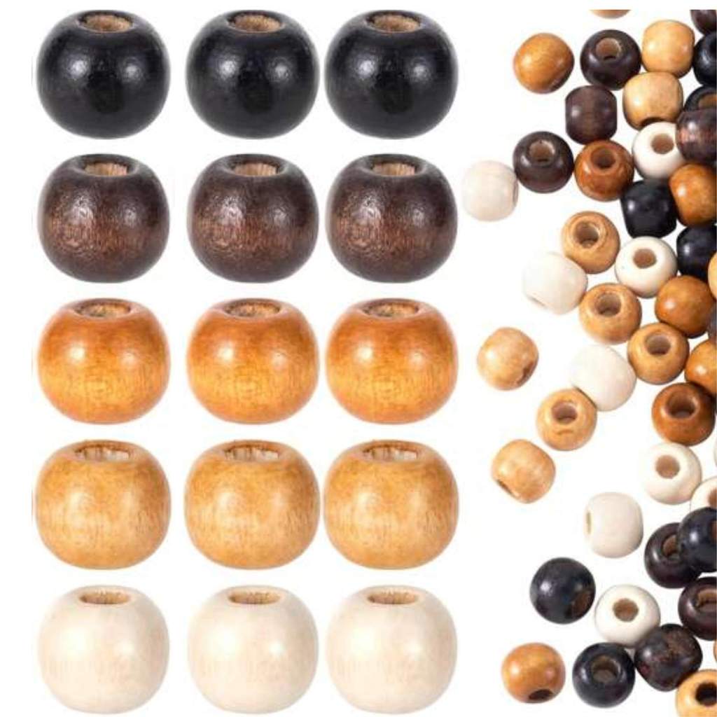 Bola miçanga em madeira 10mm - 125un