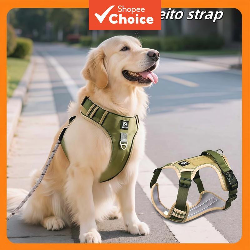 Arnês ajustável para cães, colete de treinamento de segurança refletivo, colete de passeio