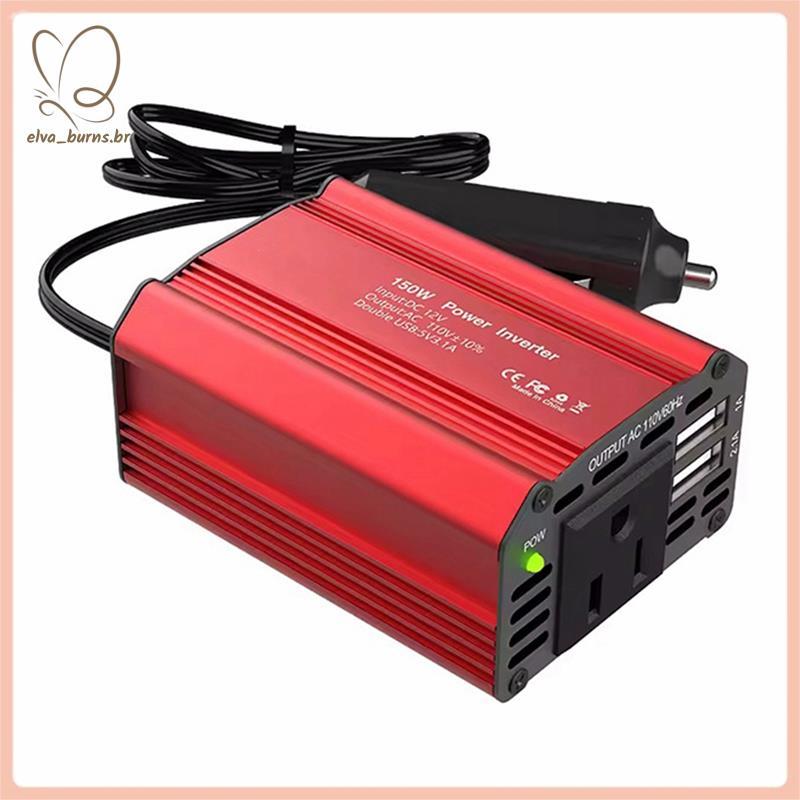 [elva_burns.br] Inversor De Carro 12v A 220v 150w Novo Conversor De Energia Booster Dispositivo De Conversão Automotiva