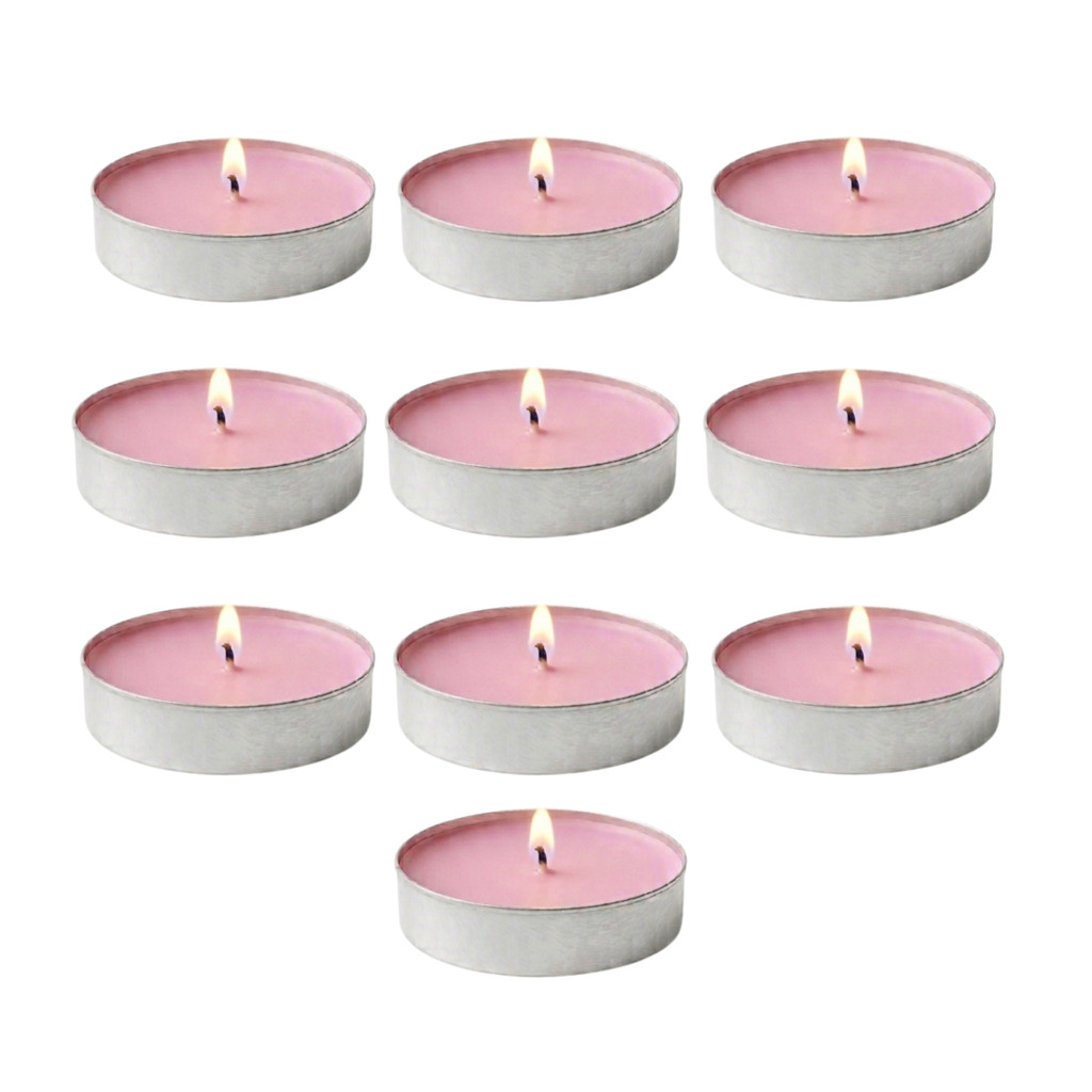 Kit 10 Velas Rosa Rechaud Parafina Decoração