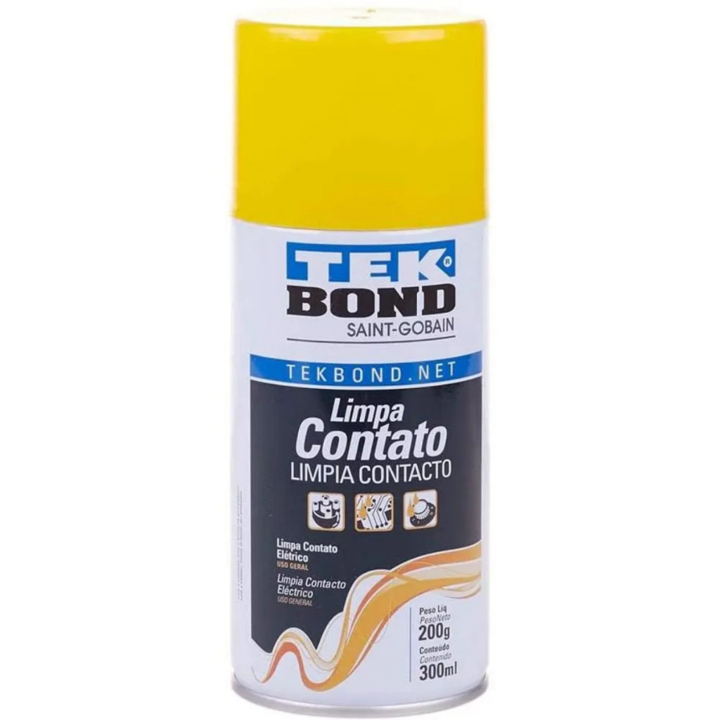 Spray Limpa Contato 300ml Tekbond Limpeza e Proteção de Equipamentos Eletrônicos