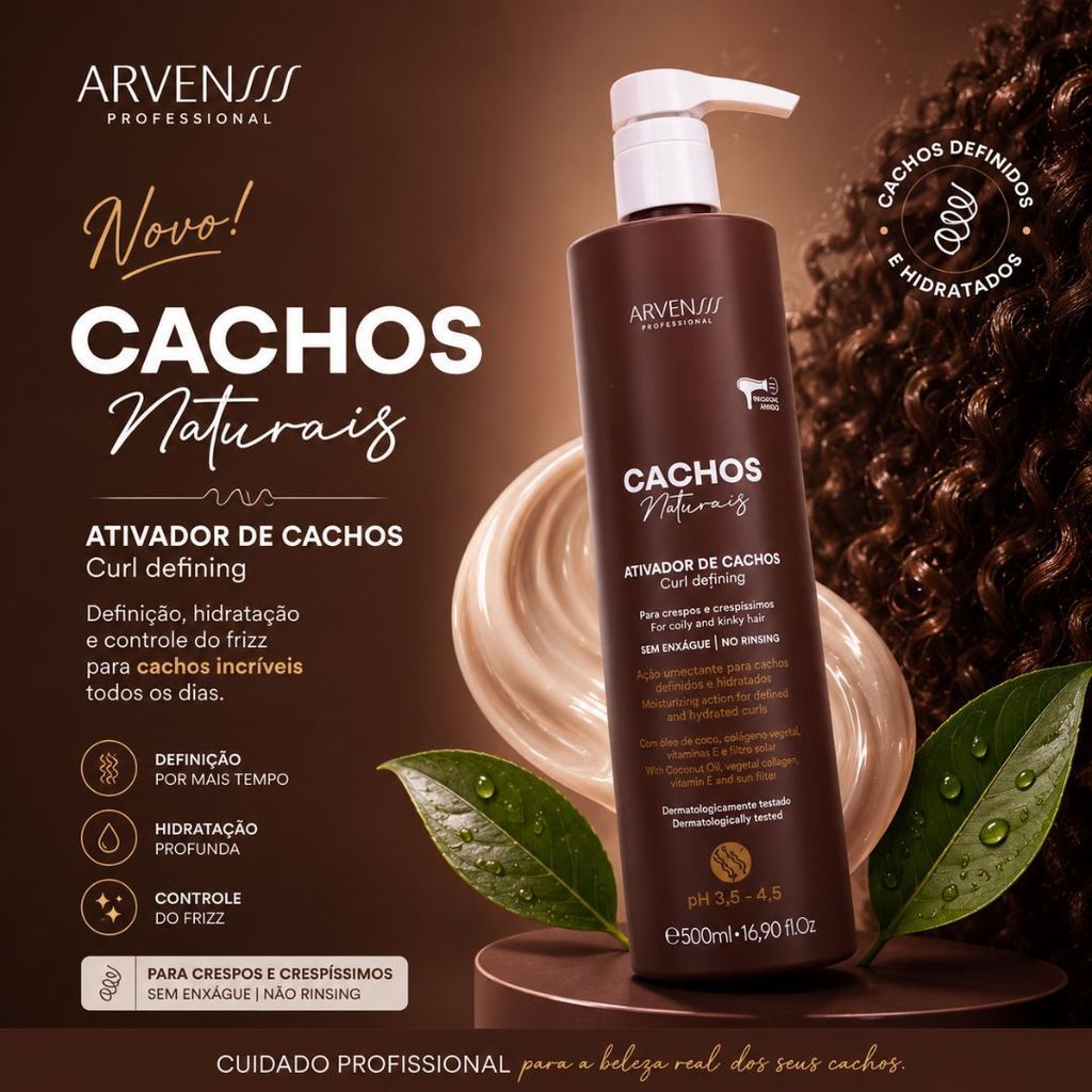 Arvensis Creme Ativador De Cachos Crespos E Crespíssimos 500ml