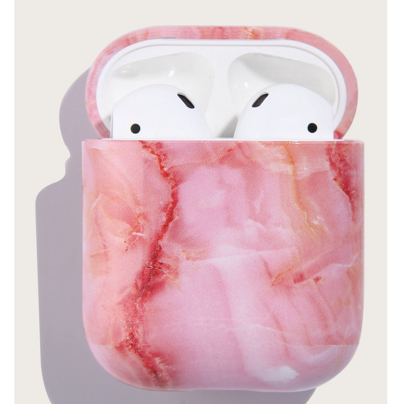 Capa protetora para AirPods com padrão de mármore, adequada para fones de ouvido