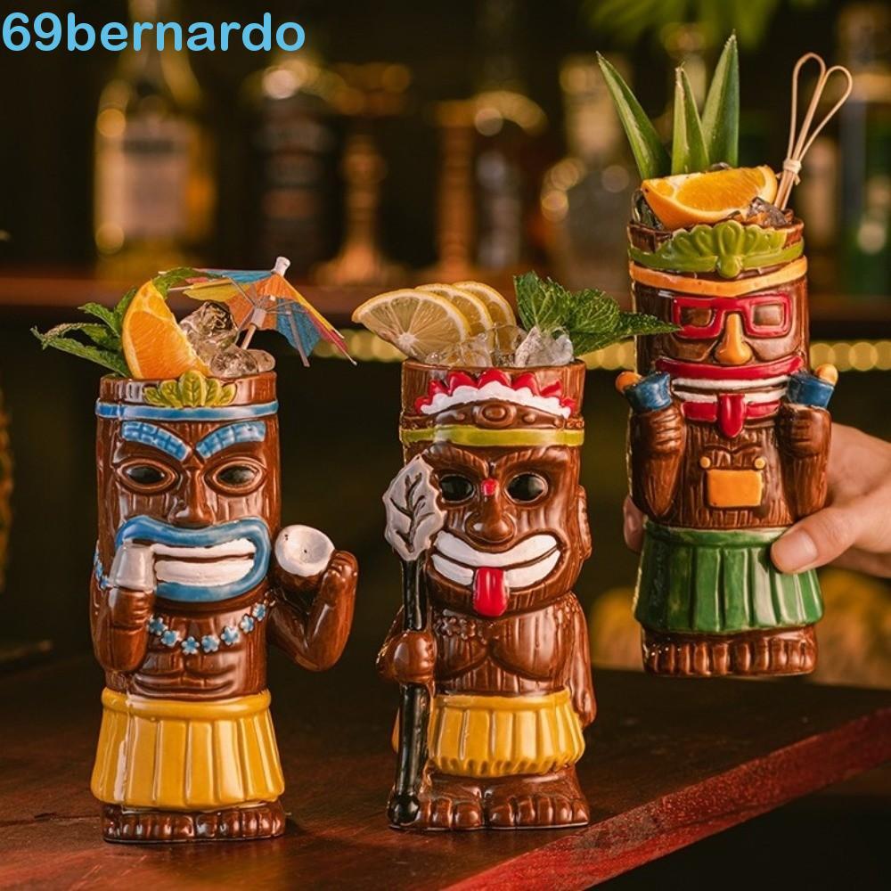 Copo De Coquetel Havaiano BERNARDO , Caneca Tiki De Cerâmica Estilo Étnico Engraçado , Modelo De Estátua Com Tema De Pra