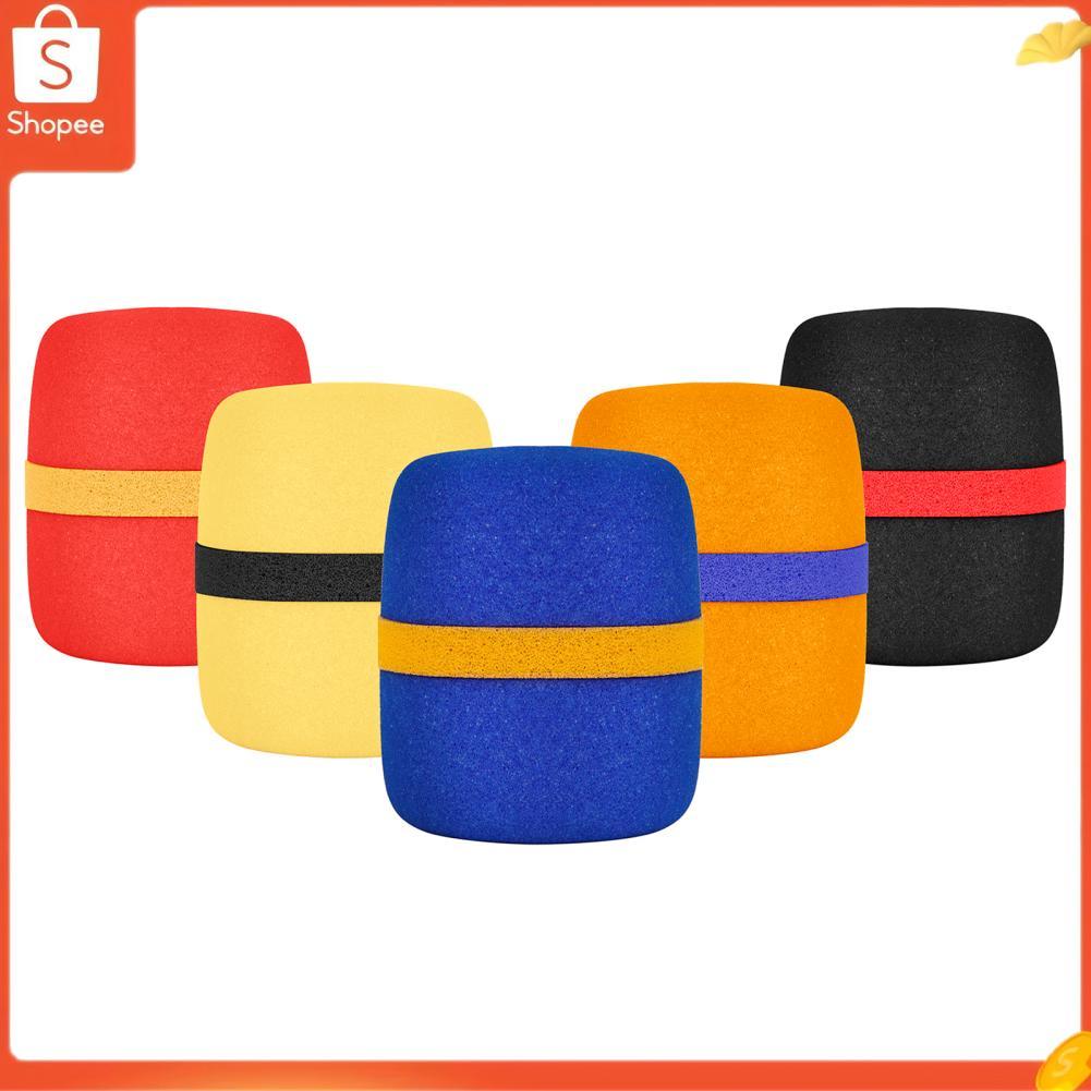 Hap Capa para microfone Hap ERYUE, 5 pacotes de espuma grossa, microfone portátil, esponja colorida para karaokê, DJ,
