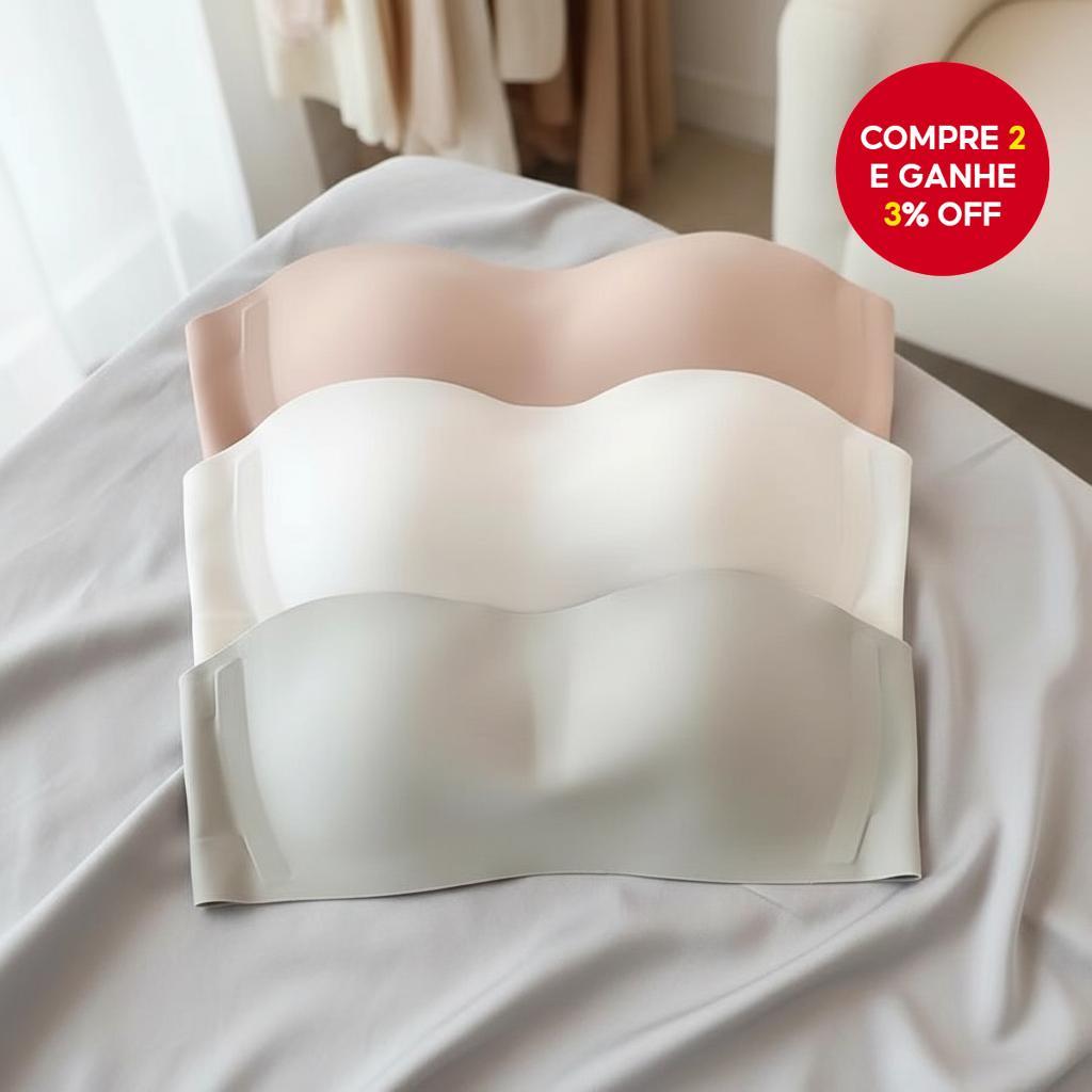  Sutiã Invisível para Mulheres - Sem Costura, Antiderrapante, Tomara que Caia (S-XL)