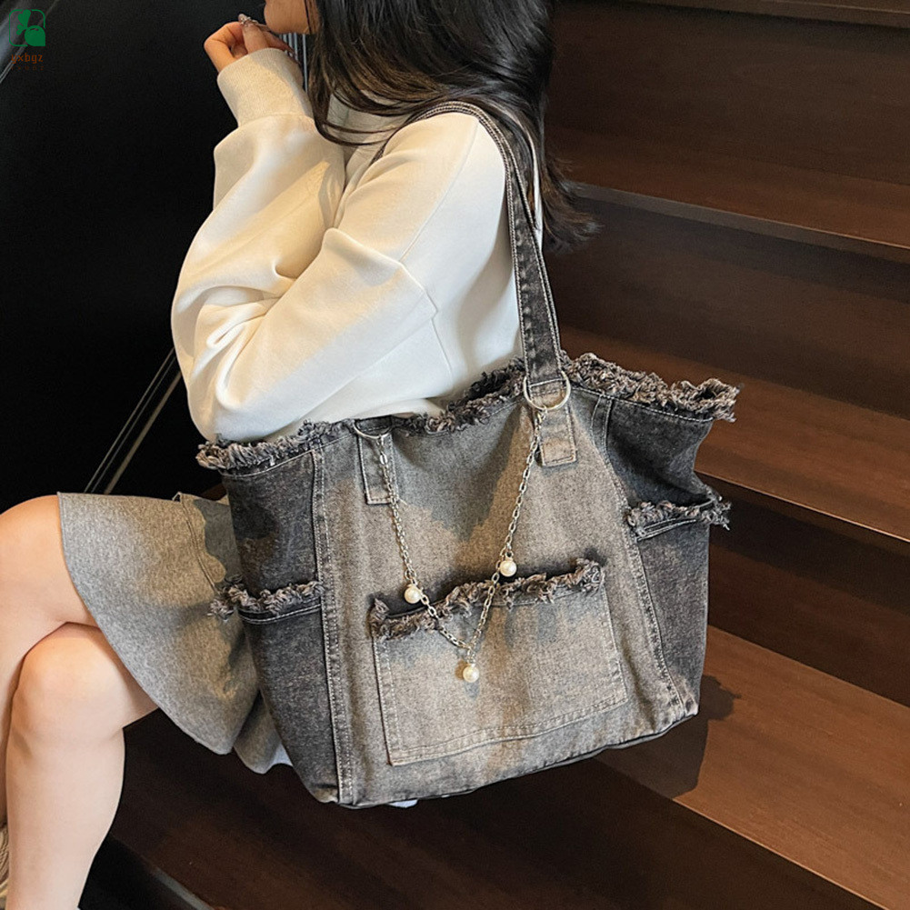 Bolsa Jeans Feminina De Ombro Nas Axilas , Transporte Multidirecional , Recuperação De Fim De Semana