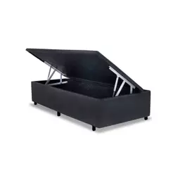 Cama Box Baú Solteiro Universal Suede Gray (88x188x35) - Costa Rica
