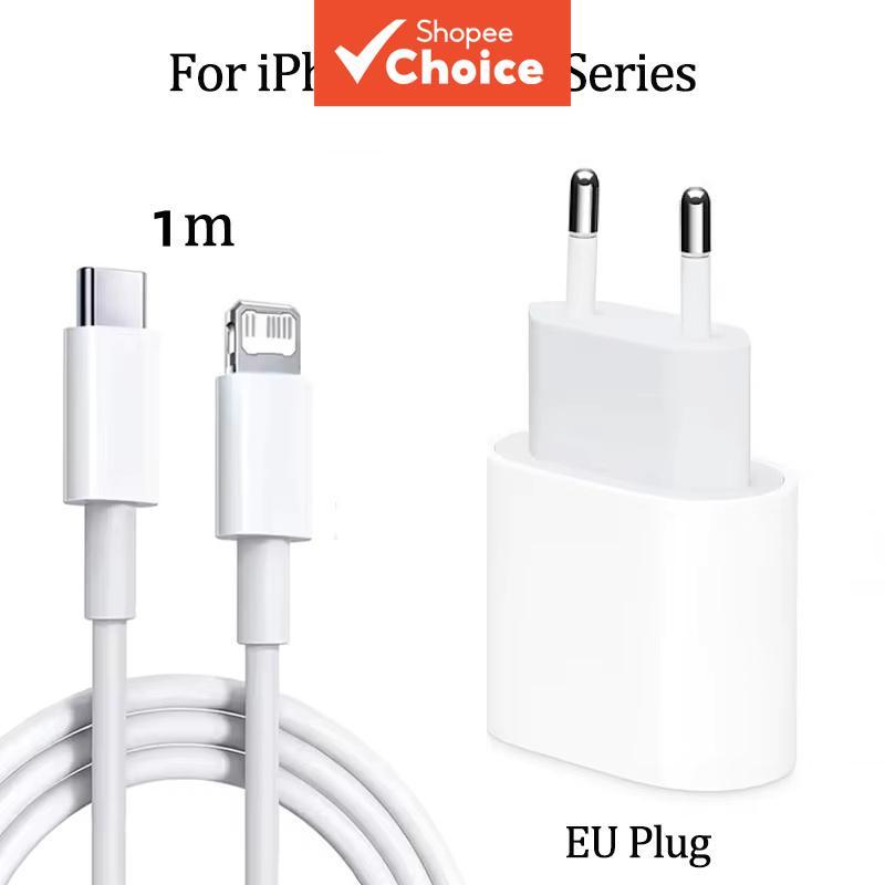 Cabeçote de Carregamento Rápido USB-C 20W Plugue UE para iPhone 8-14 Carregador Compacto e Portátil com Plugue Padrão